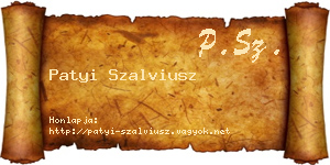 Patyi Szalviusz névjegykártya